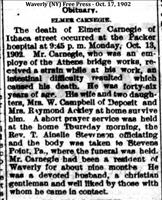 Carnegie, Elmer (Obituary)